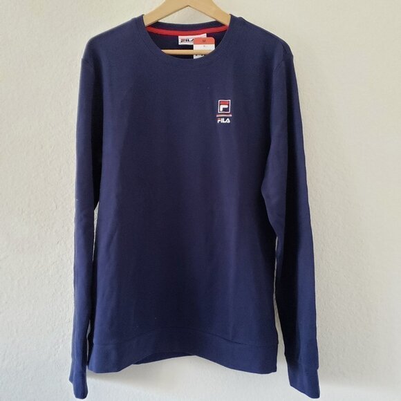 NWT - Fila Navy Crew Neck Lightweight Sweatshirt - Size M - Picture 1 of 4